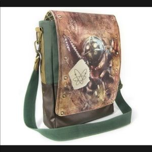 Bioshock Big Daddy Messenger/Laptop Bag w/Magnet Flap Over Closure